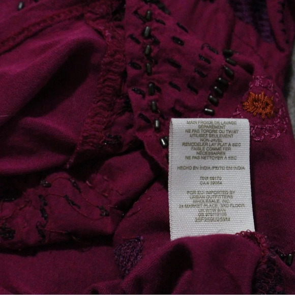 : Free People Beaded Embellished Square Neck Top - Size Small - Picture 7 of 8